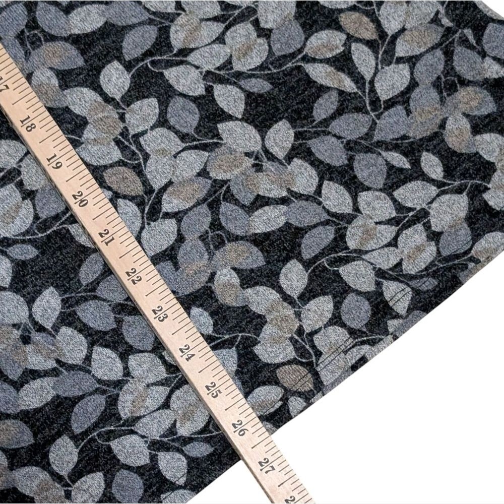 Style & Co knit top women's 3X leaf print lantern sleeve scoop neck plus - Picture 5 of 10